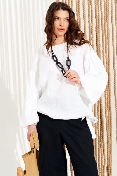 Блуза ELLETTO 13988 белый - фото 4