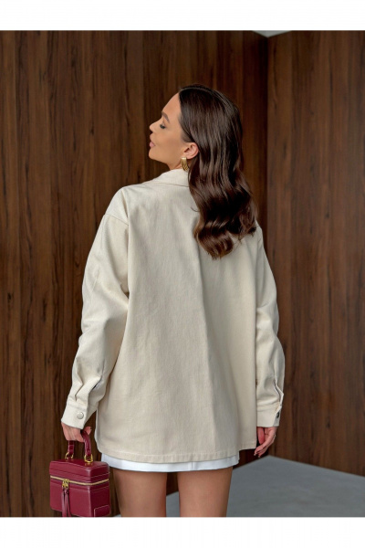 Рубашка PRATA wear S022 молочный - фото 14