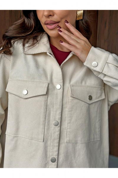 Рубашка PRATA wear S022 молочный - фото 11