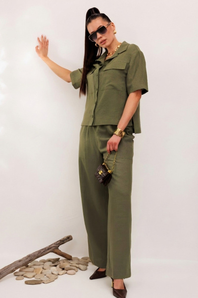 Брюки, жакет Galean Style 982.1 светлый-хаки - фото 4