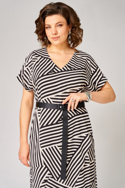 Платье Мишель стиль 1370 черно-бежевый - фото 6