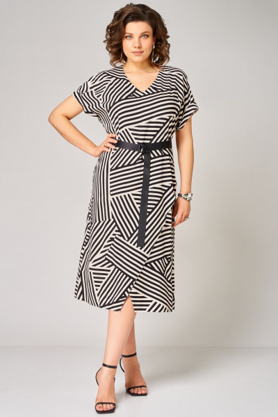 Платье Мишель стиль 1370 черно-бежевый - фото 4