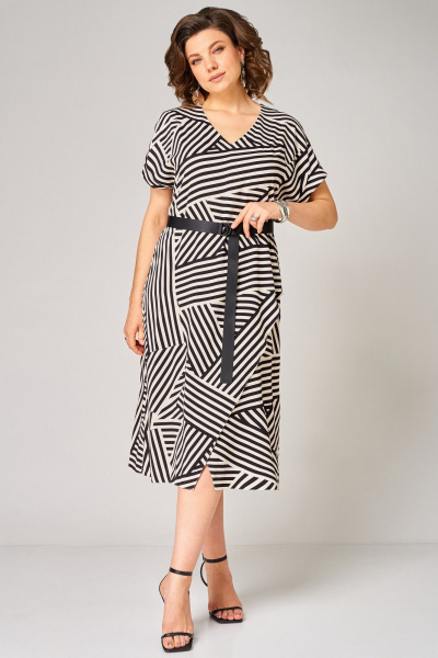 Платье Мишель стиль 1370 черно-бежевый - фото 3