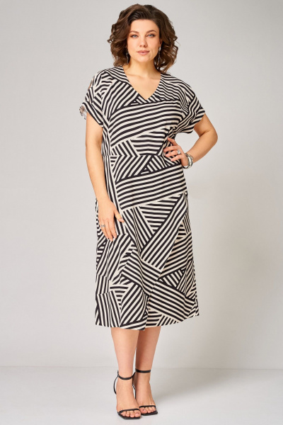 Платье Мишель стиль 1370 черно-бежевый - фото 8