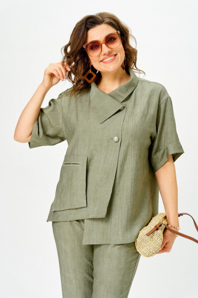 Блуза, брюки Vilena 1153 хаки - фото 8