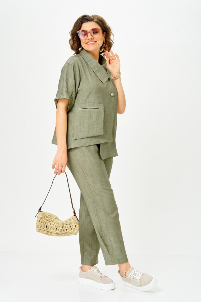 Блуза, брюки Vilena 1153 хаки - фото 7