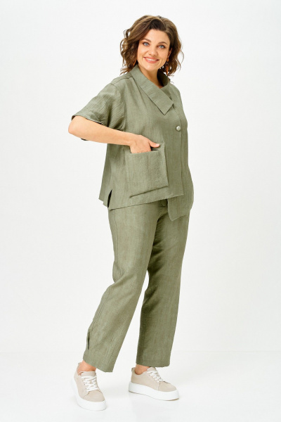 Блуза, брюки Vilena 1153 хаки - фото 6