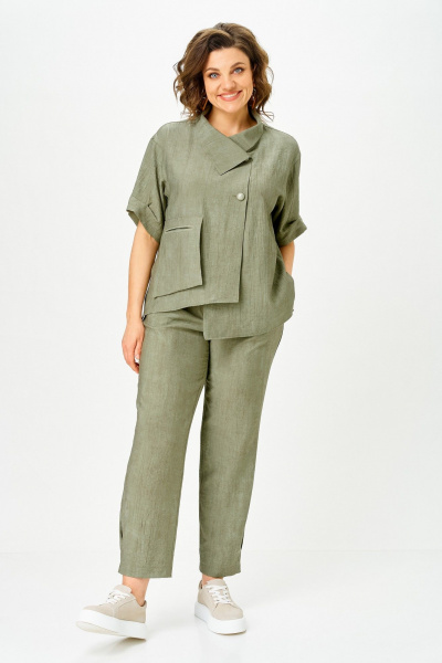 Блуза, брюки Vilena 1153 хаки - фото 2
