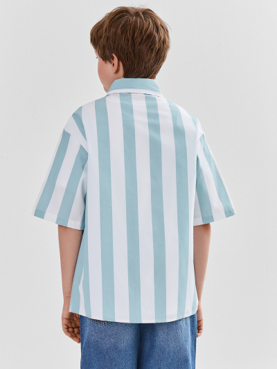 Рубашка Mark Formelle 113456-1/25-40511П-9 белая_полоска_на_пыльной_бирюзе - фото 2