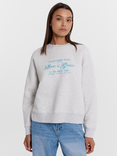 Свитшот Mark Formelle 122813/1/25-42149Ц-7П-2 серый_меланж_4306_А_437_D_вышивка - фото 2