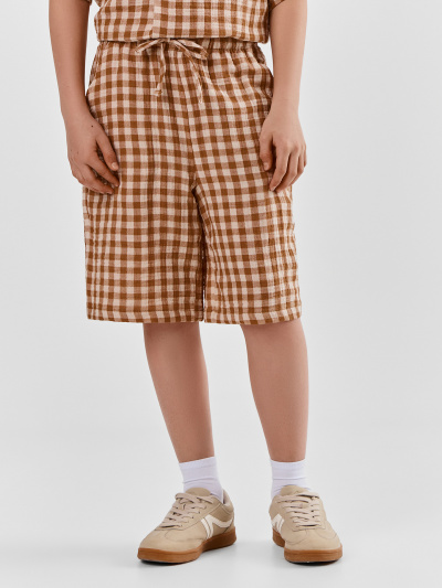 Шорты Mark Formelle 133360/25-41480П-9 коричневая_клетка_виши - фото 1