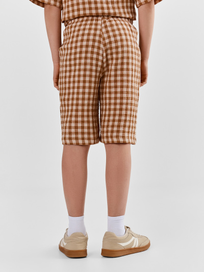 Шорты Mark Formelle 133360/25-41480П-9 коричневая_клетка_виши - фото 2