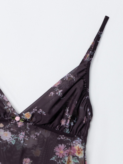 Блуза, шорты Mark Formelle 592656/25-ОБР39956ПП-10 цветы_на_коричневом_010.2_Сублимация_полотна - фото 2