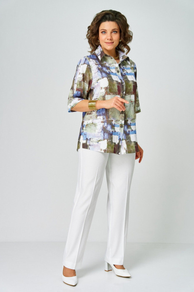 Рубашка БелЭльСтиль 881-3_36_22 голубой - фото 4