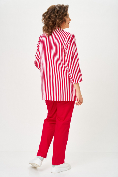 Брюки, жакет БелЭльСтиль 762-3_24_22+609 красная-полоска - фото 7