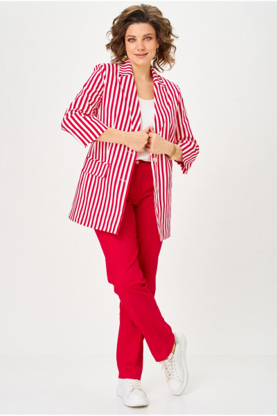 Брюки, жакет БелЭльСтиль 762-3_24_22+609 красная-полоска - фото 2