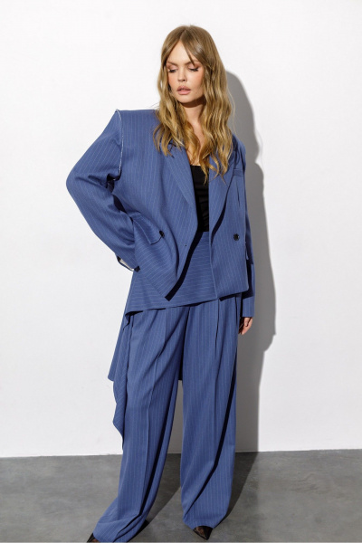 Брюки PiRS 6378 темно-голубая_полоска - фото 5