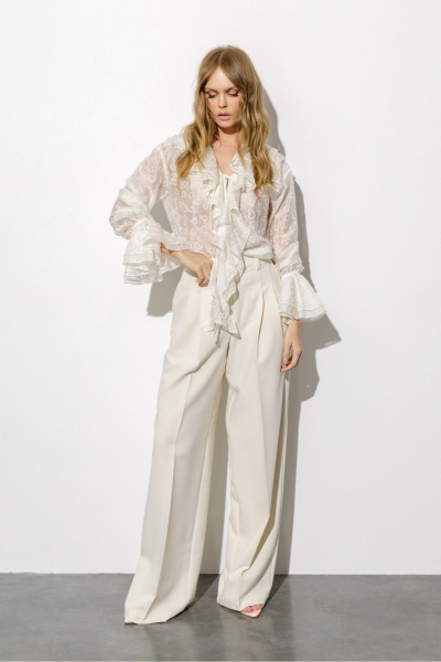 Блуза, брюки PiRS 6685 светло-бежевый+светло-бежевый - фото 3