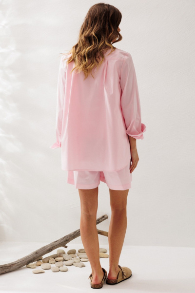 Блуза, майка, шорты Ларс Стиль 1221 розовый-молочный - фото 5