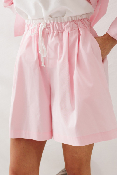 Блуза, майка, шорты Ларс Стиль 1221 розовый-молочный - фото 4