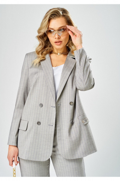 Брюки, жакет Твой имидж 2362 серый_в_полоску - фото 5