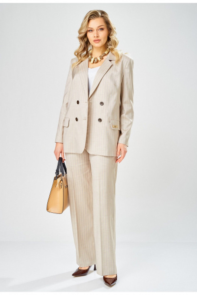 Брюки, жакет Твой имидж 2362 бежевый_в_полоску - фото 4