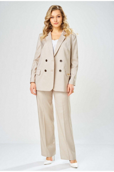 Брюки, жакет Твой имидж 2362 бежевый_в_полоску - фото 3