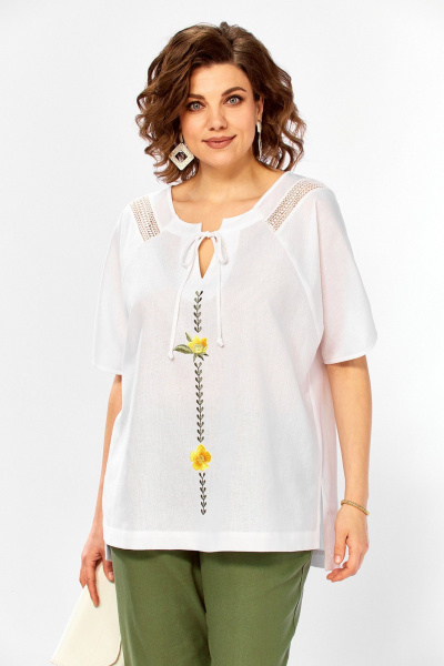 Блуза, брюки Jurimex 3502 белый-олива - фото 5