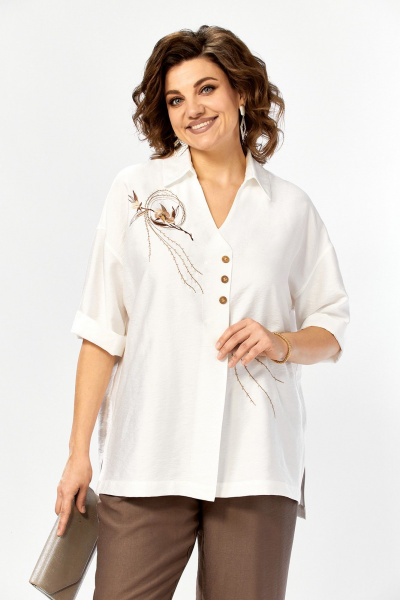 Блуза, брюки Jurimex 3460-2 молоко-шоколад - фото 2