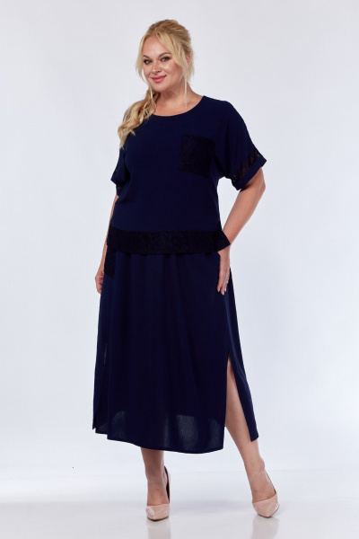 Блуза, юбка СиБон 0339 темно-синий - фото 6