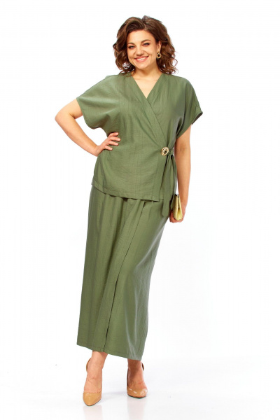 Блуза, брюки Диомант 2173 олива - фото 14