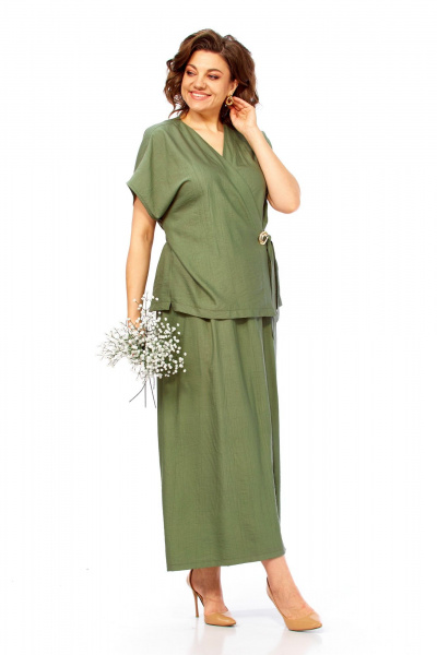 Блуза, брюки Диомант 2173 олива - фото 10