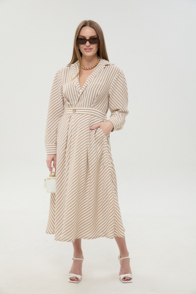 Платье NikVa 962-2 песочные_полосы - фото 9