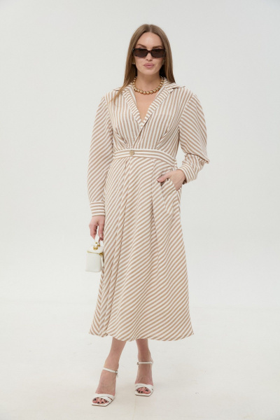 Платье NikVa 962-2 песочные_полосы - фото 5