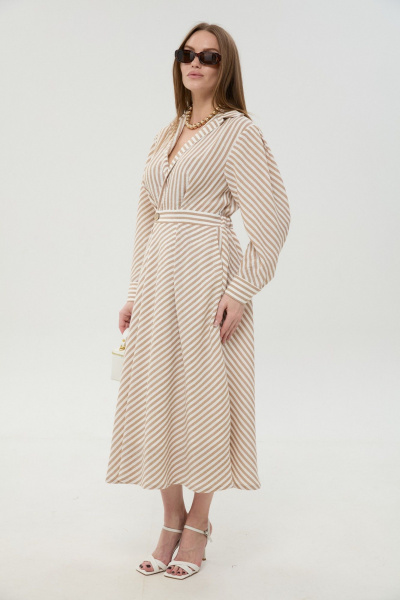 Платье NikVa 962-2 песочные_полосы - фото 4