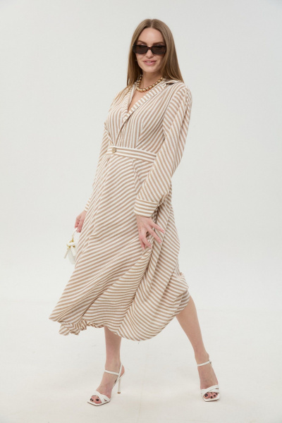 Платье NikVa 962-2 песочные_полосы - фото 2
