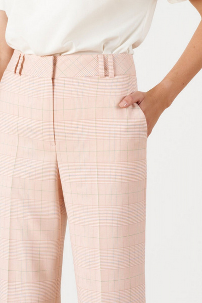 Брюки Nelva 31139 персиковая_клетка - фото 5