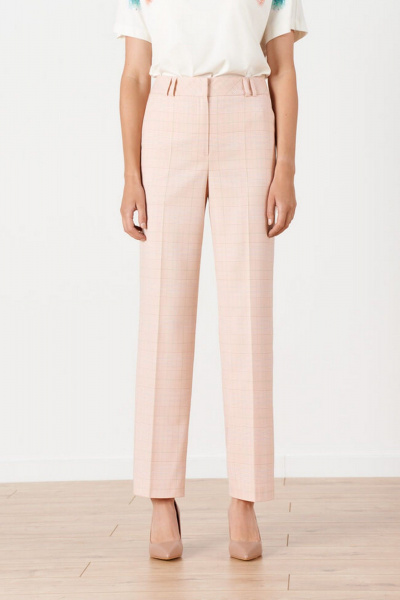 Брюки Nelva 31139 персиковая_клетка - фото 3