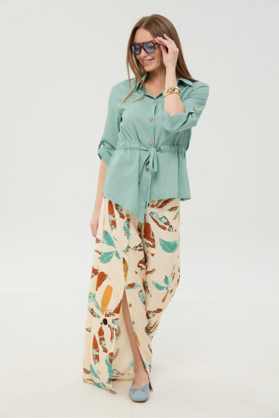 Брюки, жакет NikVa 981-2 мята_и_бохо_мультиколор - фото 4