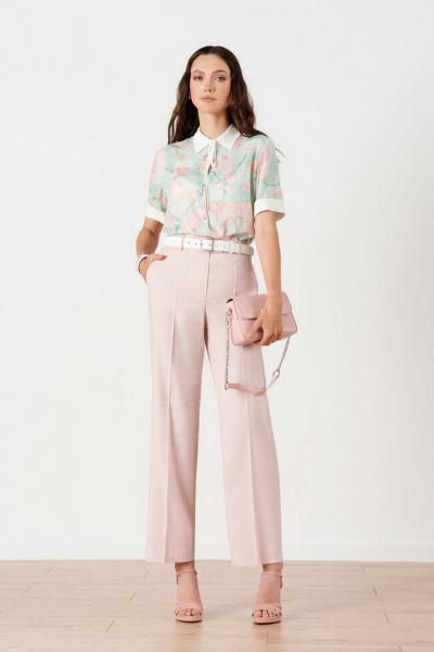 Брюки Nelva 31156 розовый-меланж - фото 1