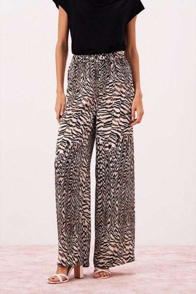 Брюки Nelva 31176 бежево-серный_принт - фото 2