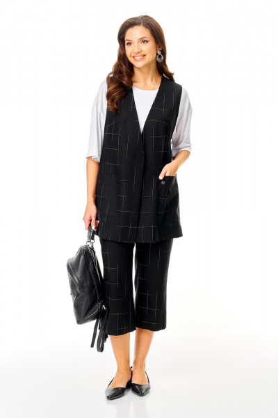 Брюки, жилет, футболка TVIN 7020 черный - фото 1