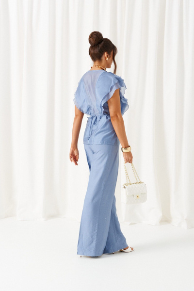 Блуза, брюки Beautiful&Free 6467 голубой - фото 8