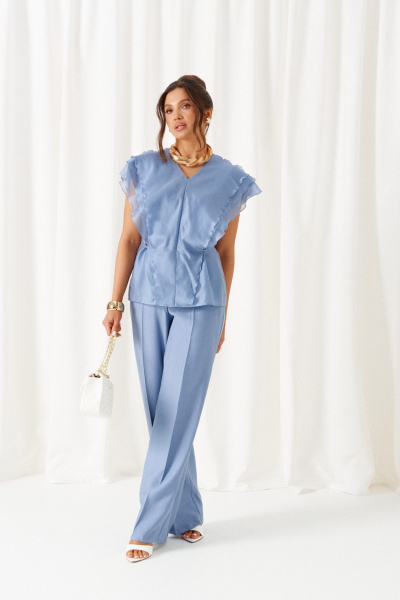 Блуза, брюки Beautiful&Free 6467 голубой - фото 2