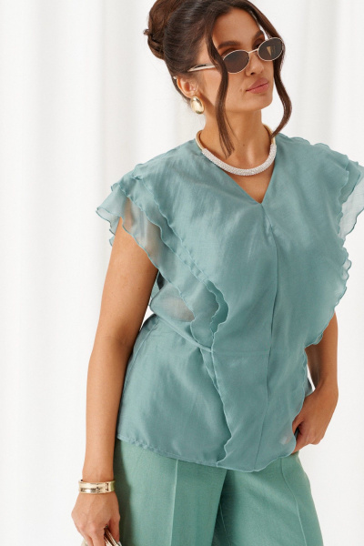 Блуза, брюки Beautiful&Free 6467 мятный - фото 7