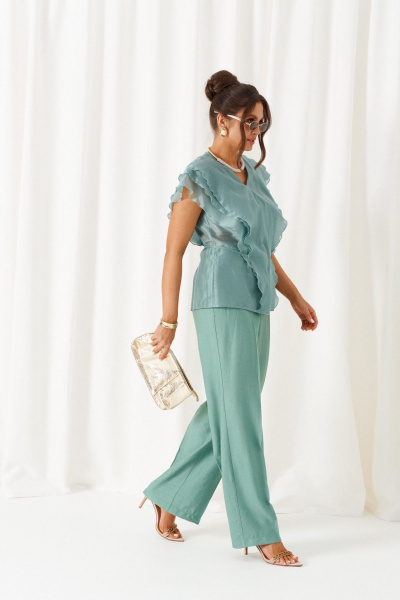 Блуза, брюки Beautiful&Free 6467 мятный - фото 4