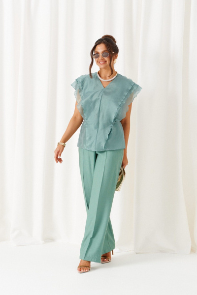 Блуза, брюки Beautiful&Free 6467 мятный - фото 2