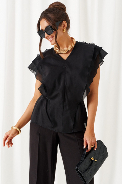 Блуза, брюки Beautiful&Free 6467 черный - фото 7