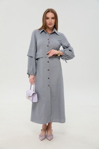 Платье NikVa 944-15 серый - фото 5