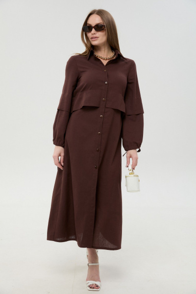 Платье NikVa 944-16 шоколад - фото 6